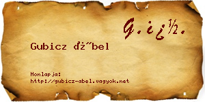 Gubicz Ábel névjegykártya
