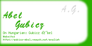 abel gubicz business card